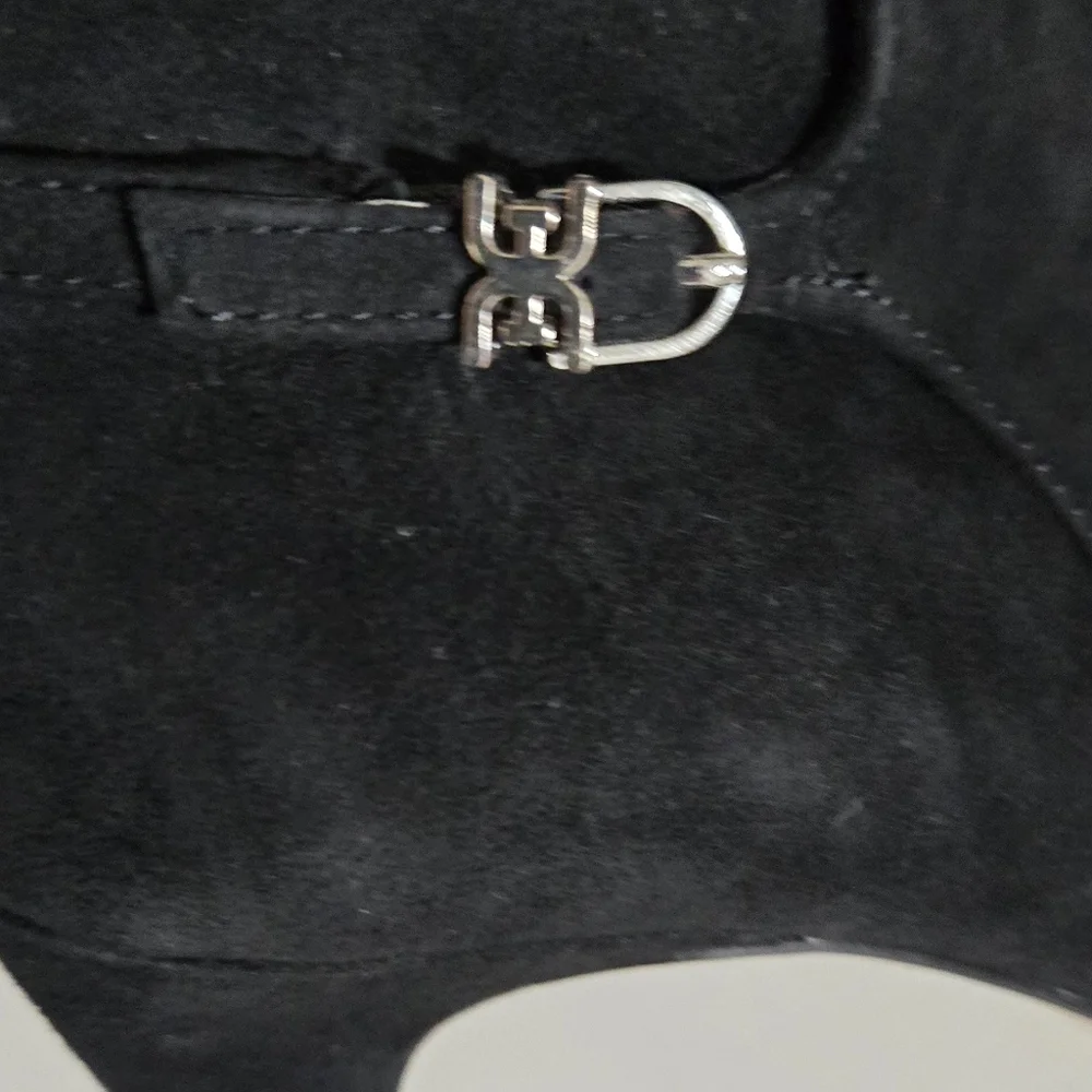 Sam Edelman Black Suede Fiora Ankle Heel Boot Size 7 - Picture 13 of 14